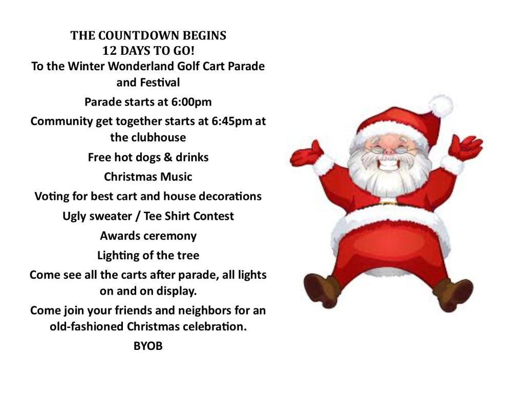 Golf Cart Parade Notice