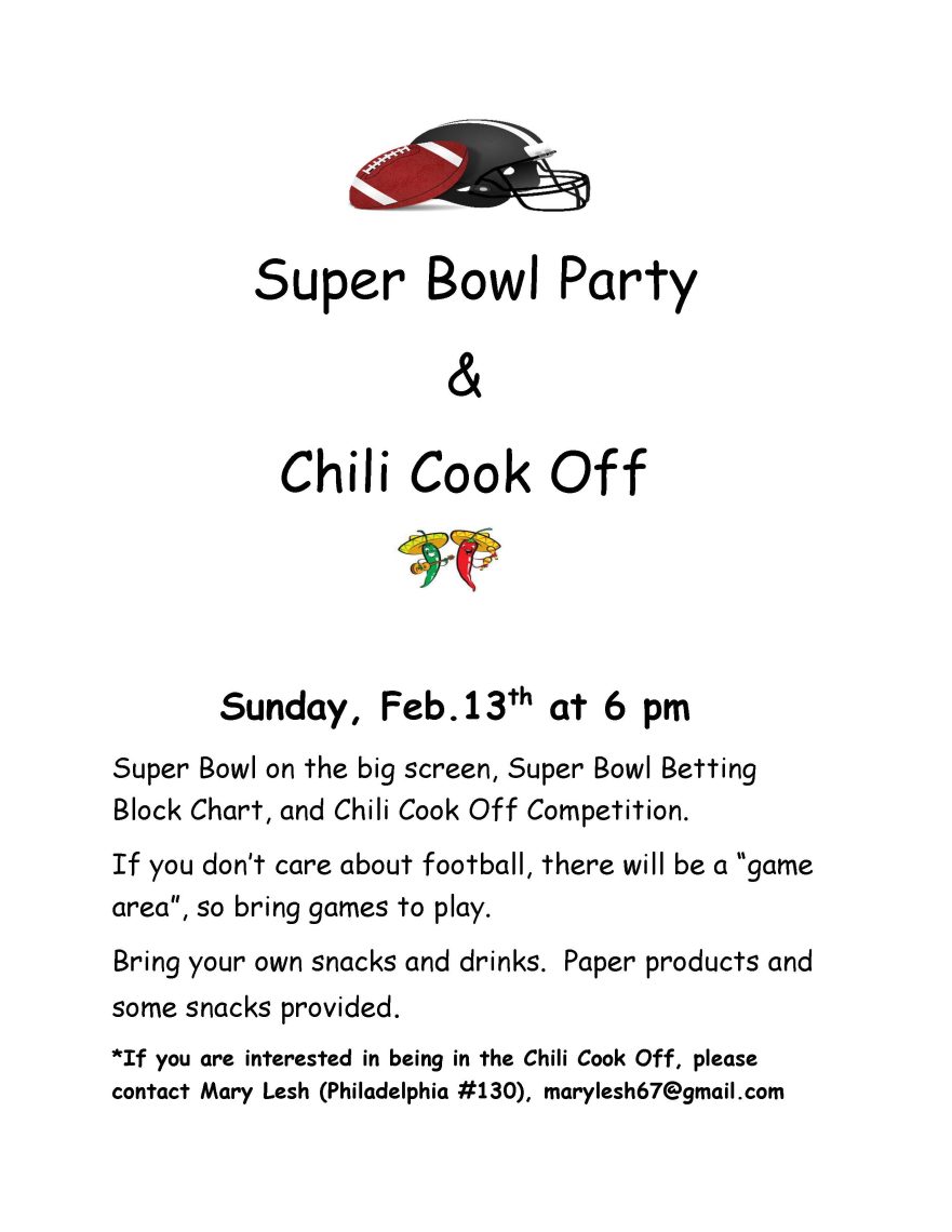 Super Bowl Party Flyer - Feb. 13 at 6 PM